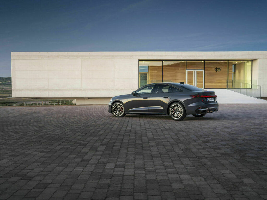 Grey Audi A5 Rear Side View