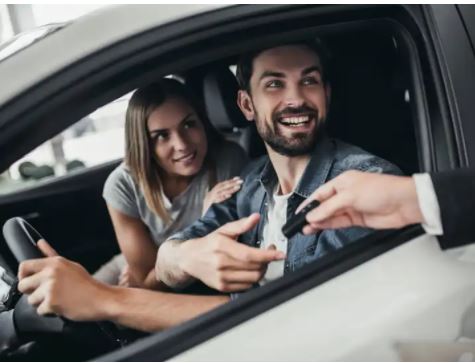 Customers receiving car key