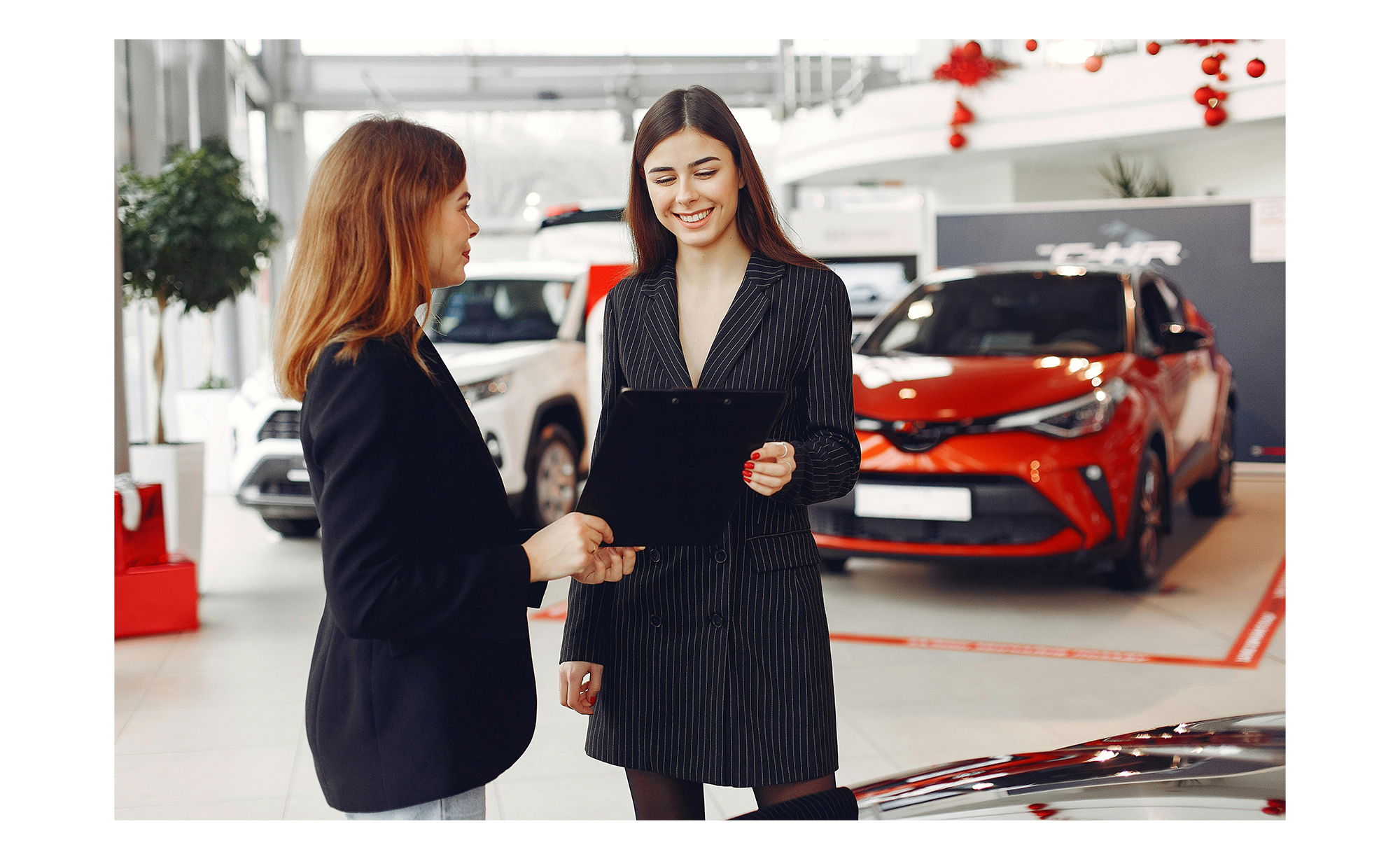 women in showroom