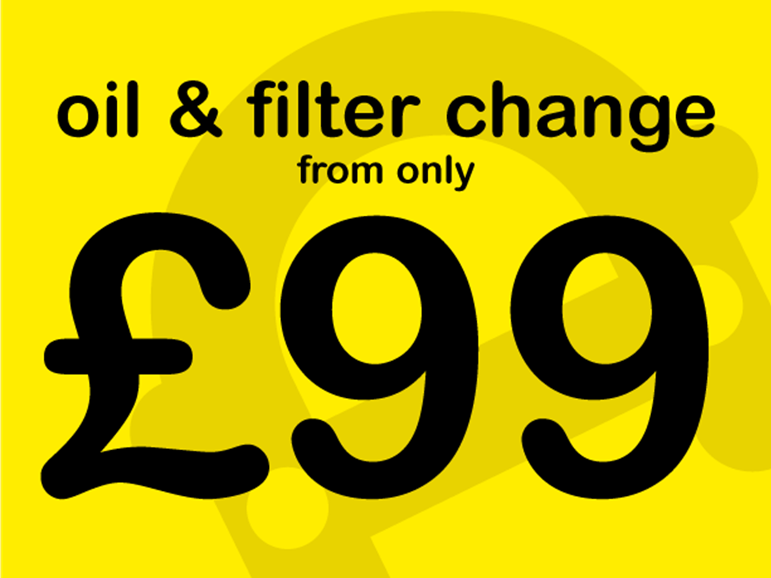 Oil & filter change from only £99