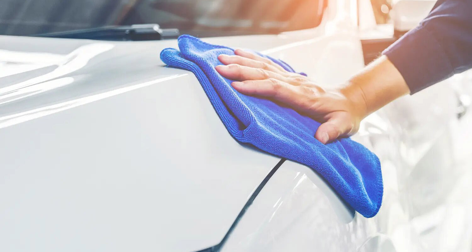 Car being cleaned
