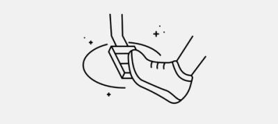 Foot on pedal icon