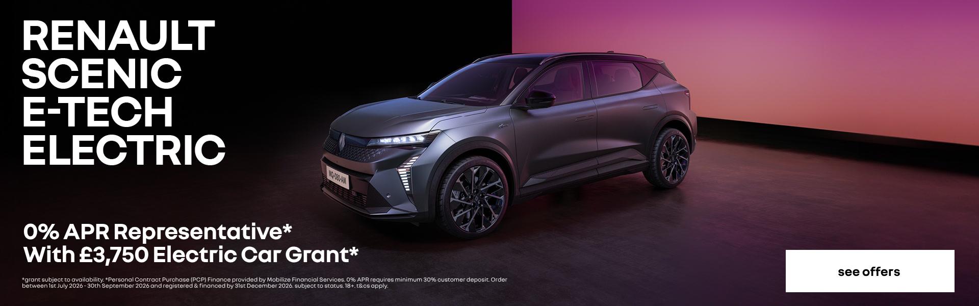 Renault Scenic 0% Finance and Electric Car Grant | Renault South Wales and Hereford