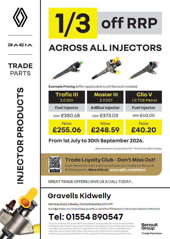 Replacement Injectors Offer at Gravells Parts Hub