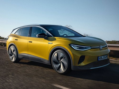 Yellow Volkswagen ID.4 Exterior Driving