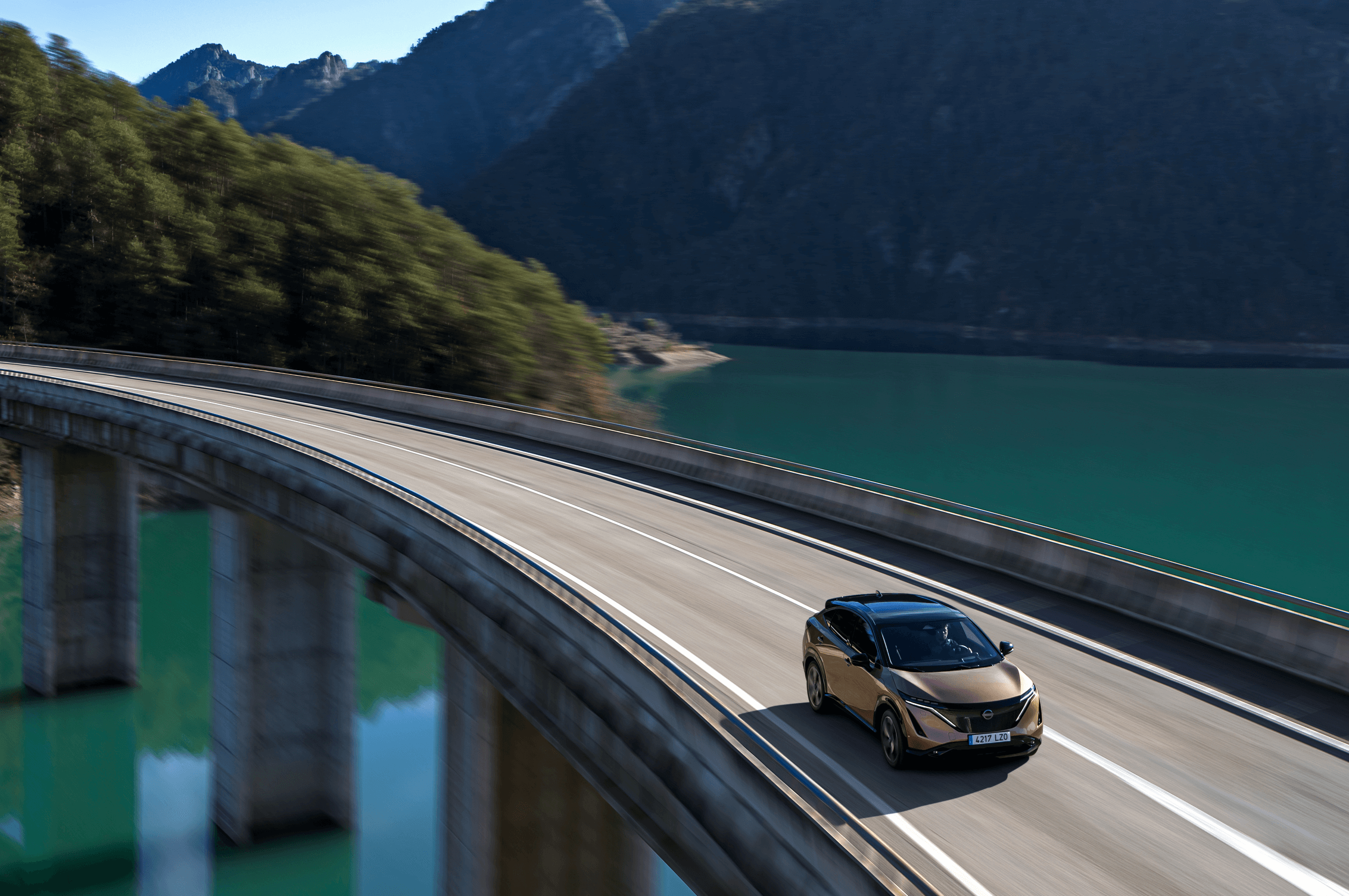 Nissan car on a bridge