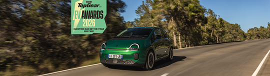 Renault Twingo E-Tech electric wins ‘Electric Car of the Year’ at the TopGear.com EV Awards 2026, making it back-to-back wins of the top award for Renault