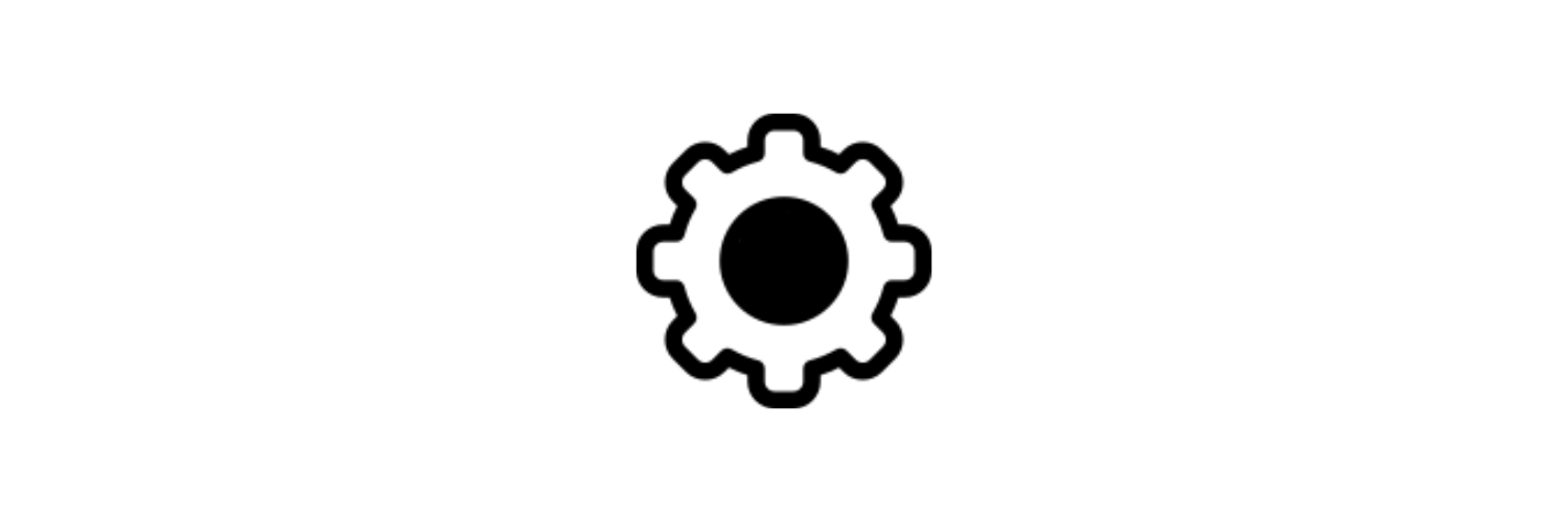 Black outline of a Cog icon