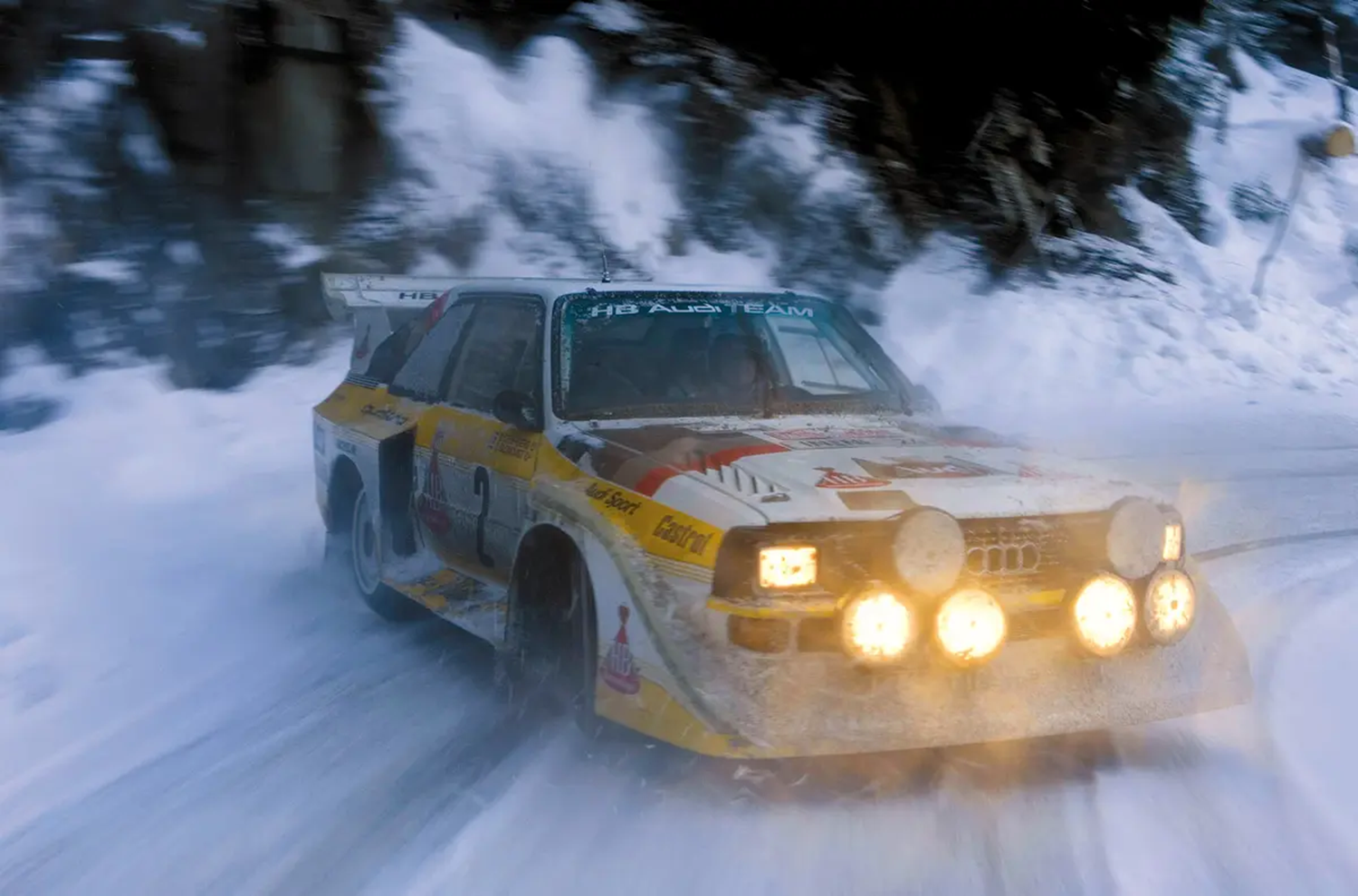 Car drifting in the snow
