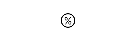 circle with percentage icon in