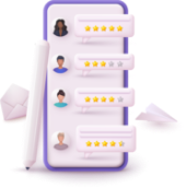 Smartphone showing reviews