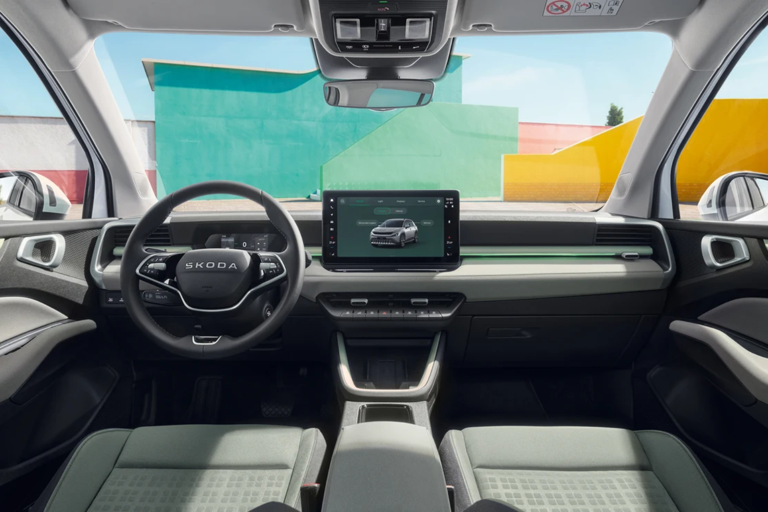 interior cockpit of the new, all-electric skoda epiq