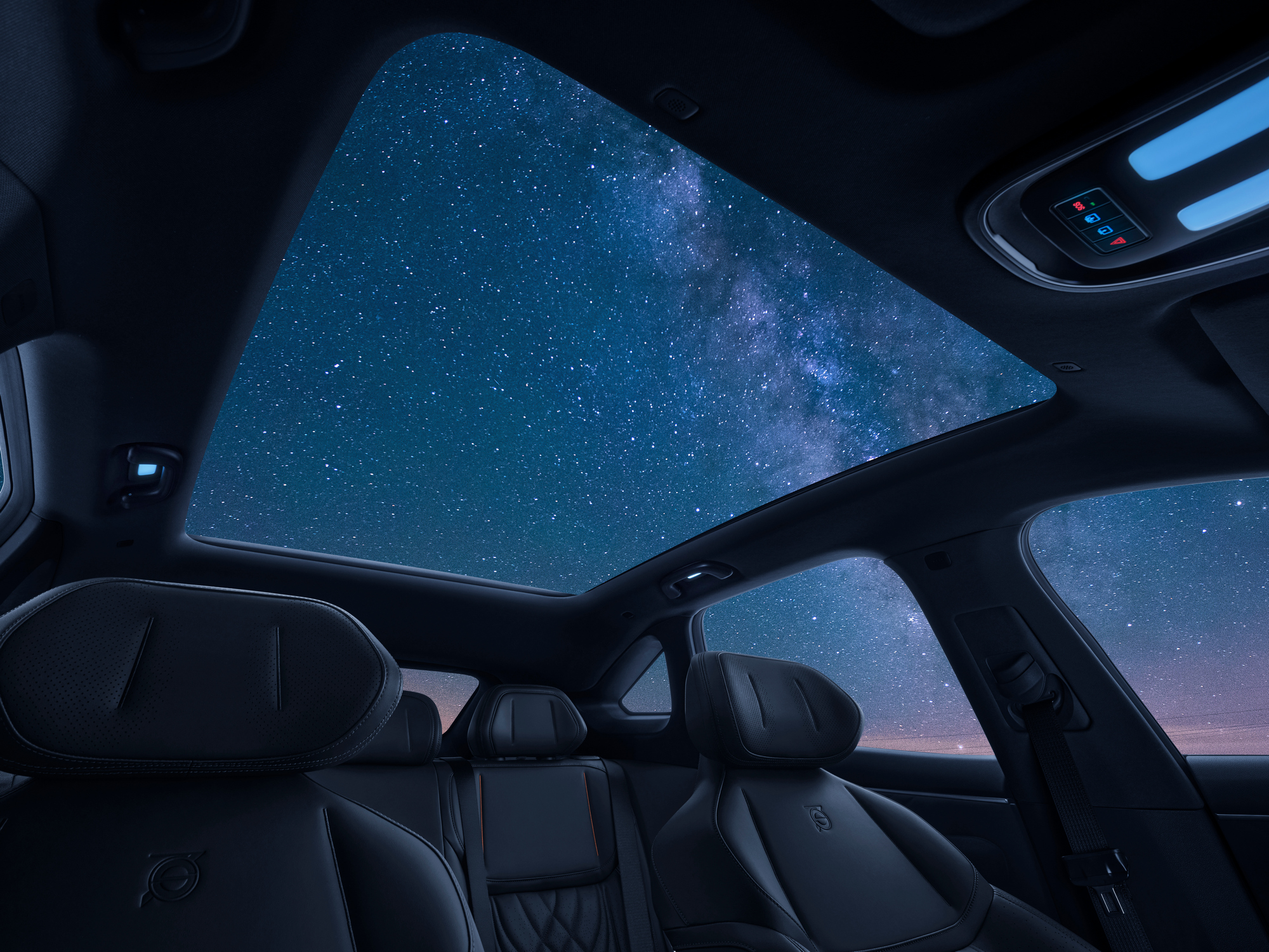 night sky through sunroof