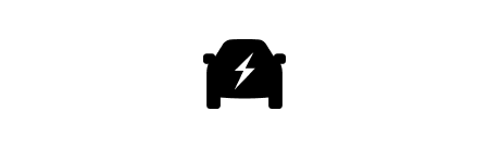 silhouette of car with lighting bolt in middle