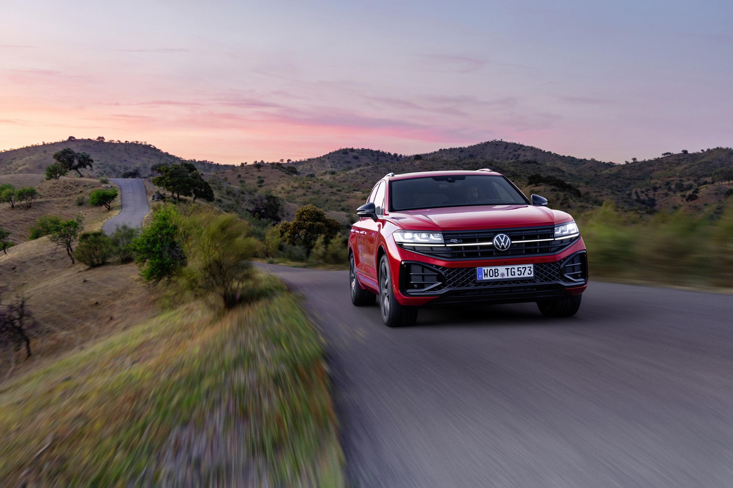 Red Volkswagen Touareg