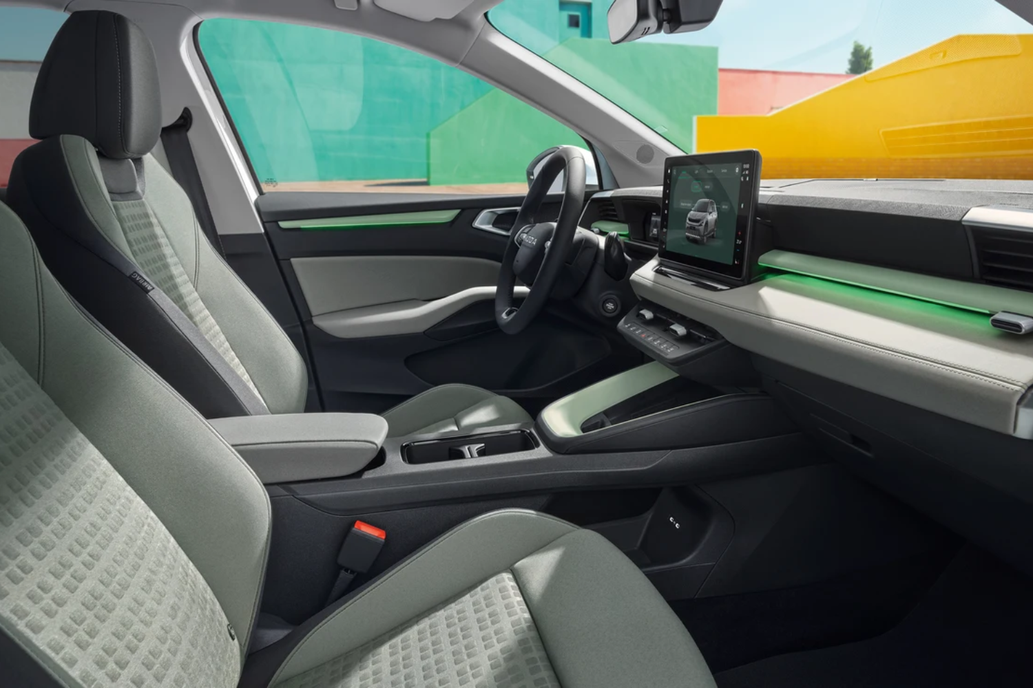 seats in the new, all-electric skoda epiq