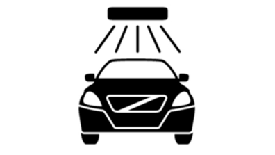 Simple Car Wash logo in black and white.