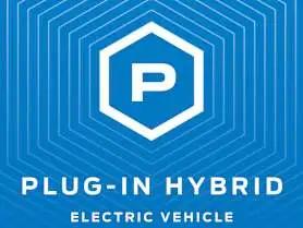 Plug in hybrid icon in light blue.