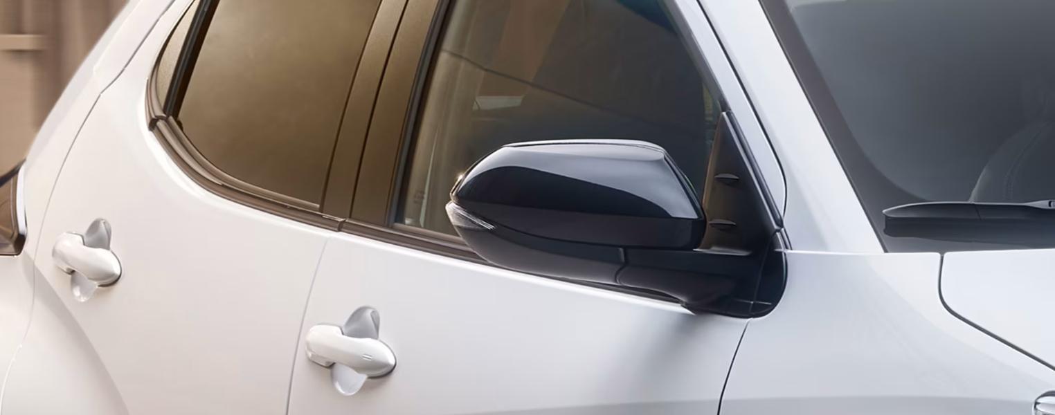 Exterior view of Mazda2 Hybrid Windows And Side Mirror.