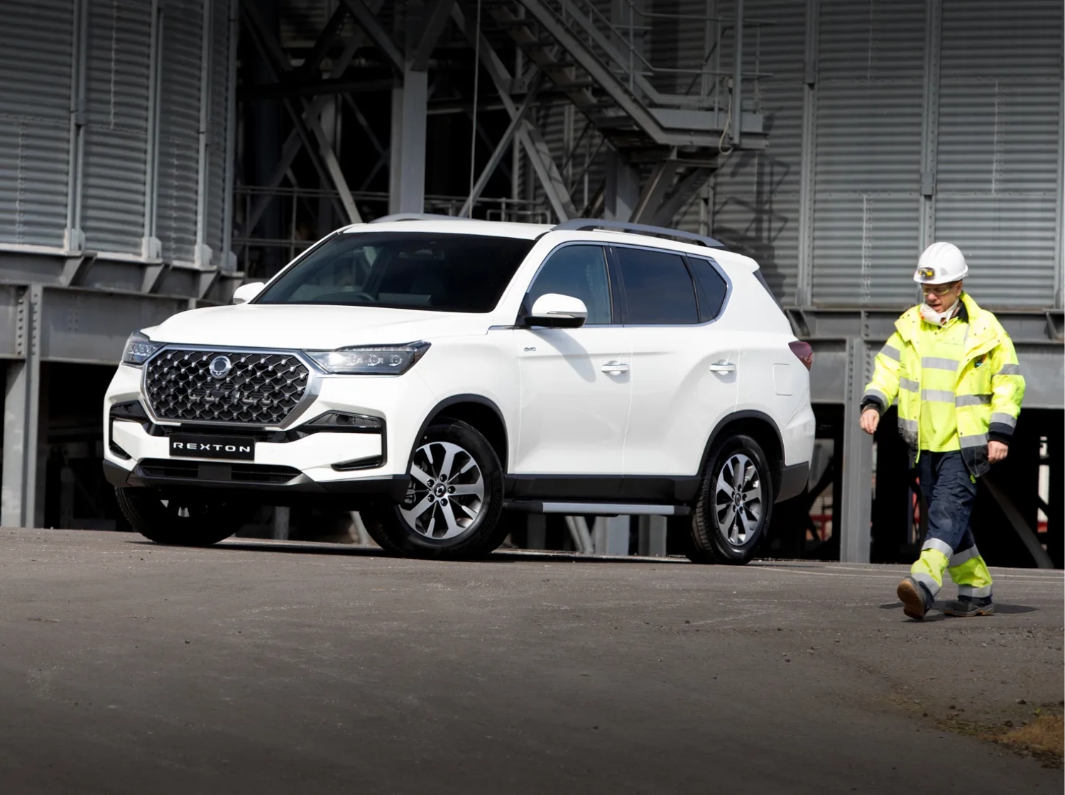 KGM Rexton Commercial In White Exterior Side View