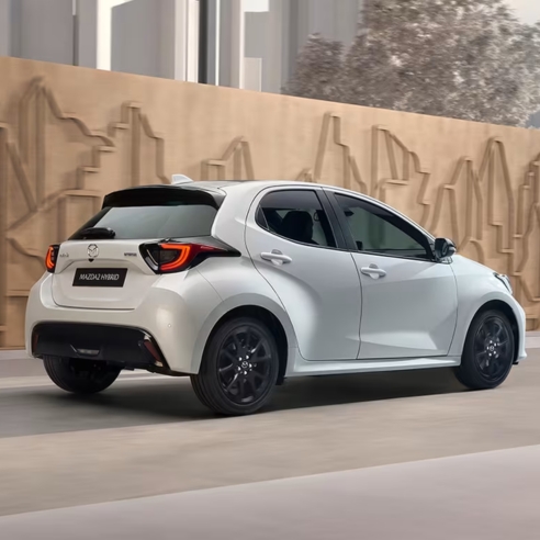 Mazda2 Hybrid in white exterior side view