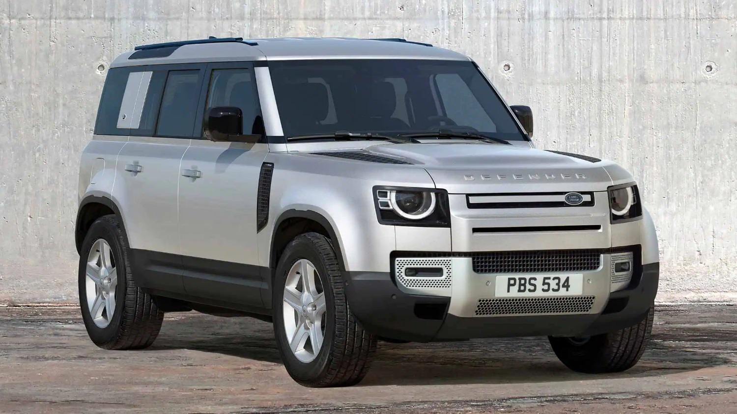 Silver Land Rover Defender 110 Exterior