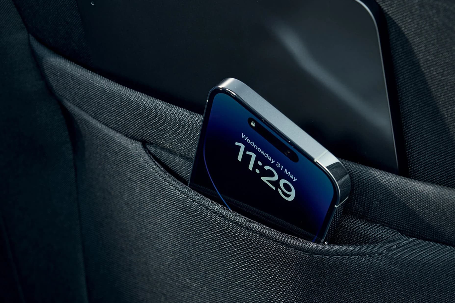 Phone holder in seat