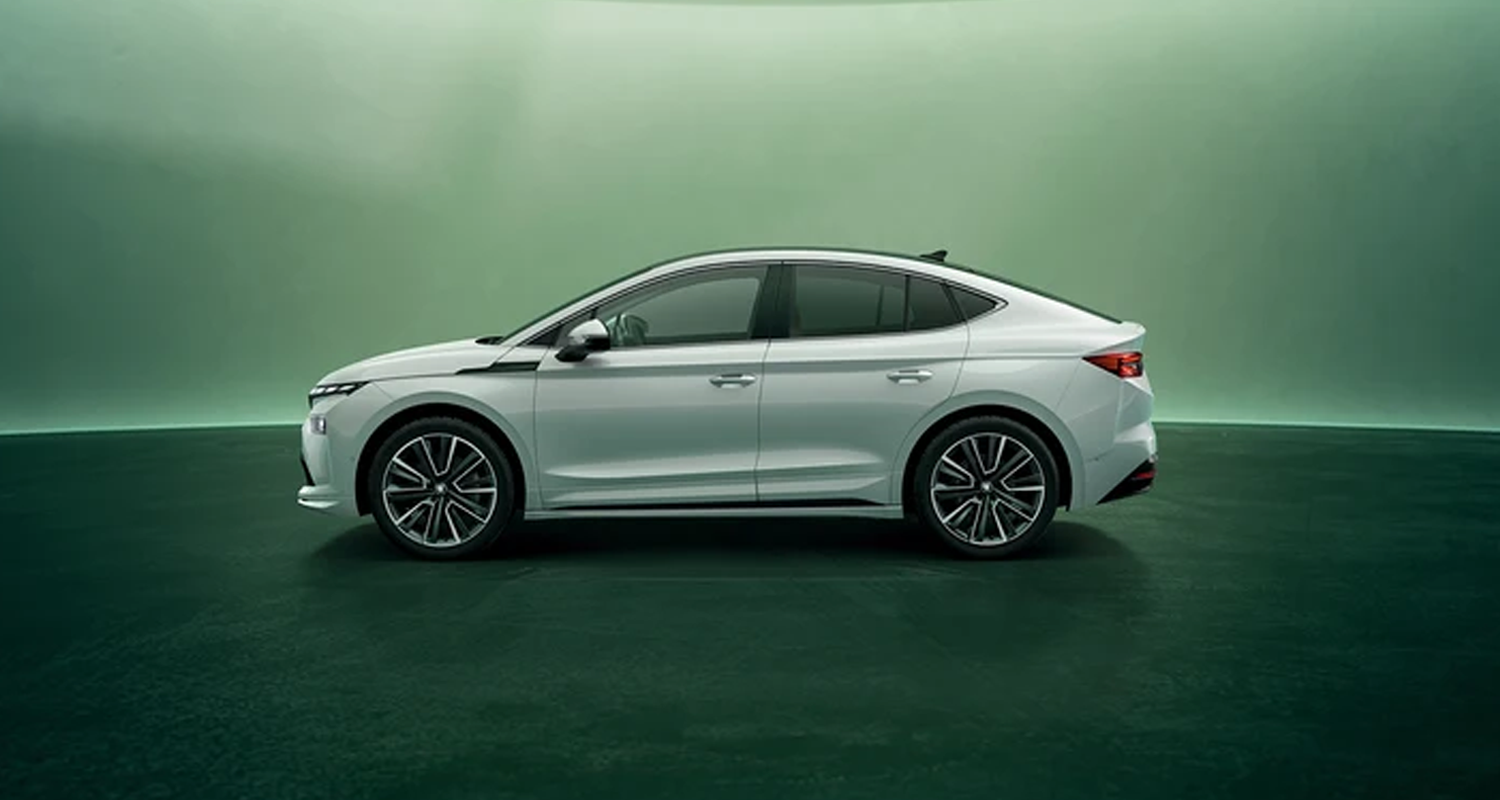Side view of the new skoda enyaq coupe