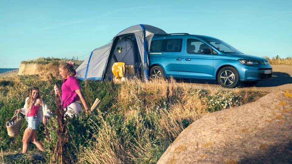 Volkswagen Caddy California with Tent on Boot