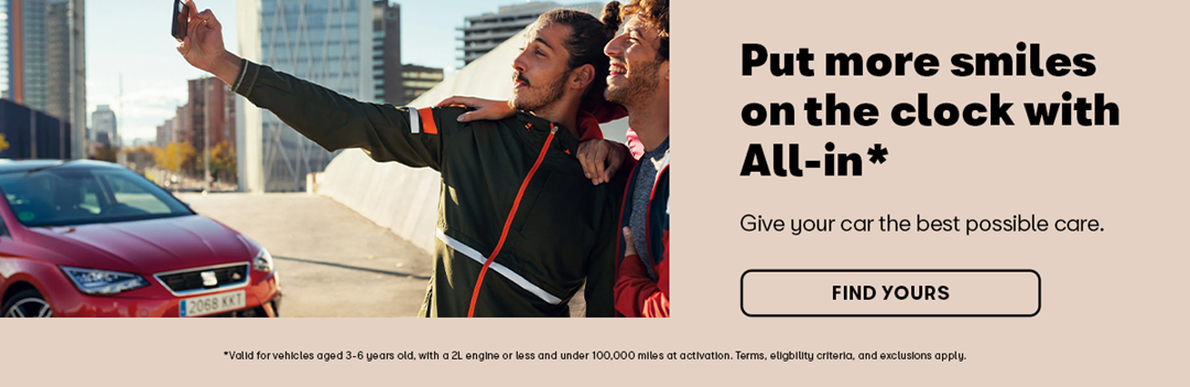 Put more smiles on the clock with the SEAT All-In Service Plan