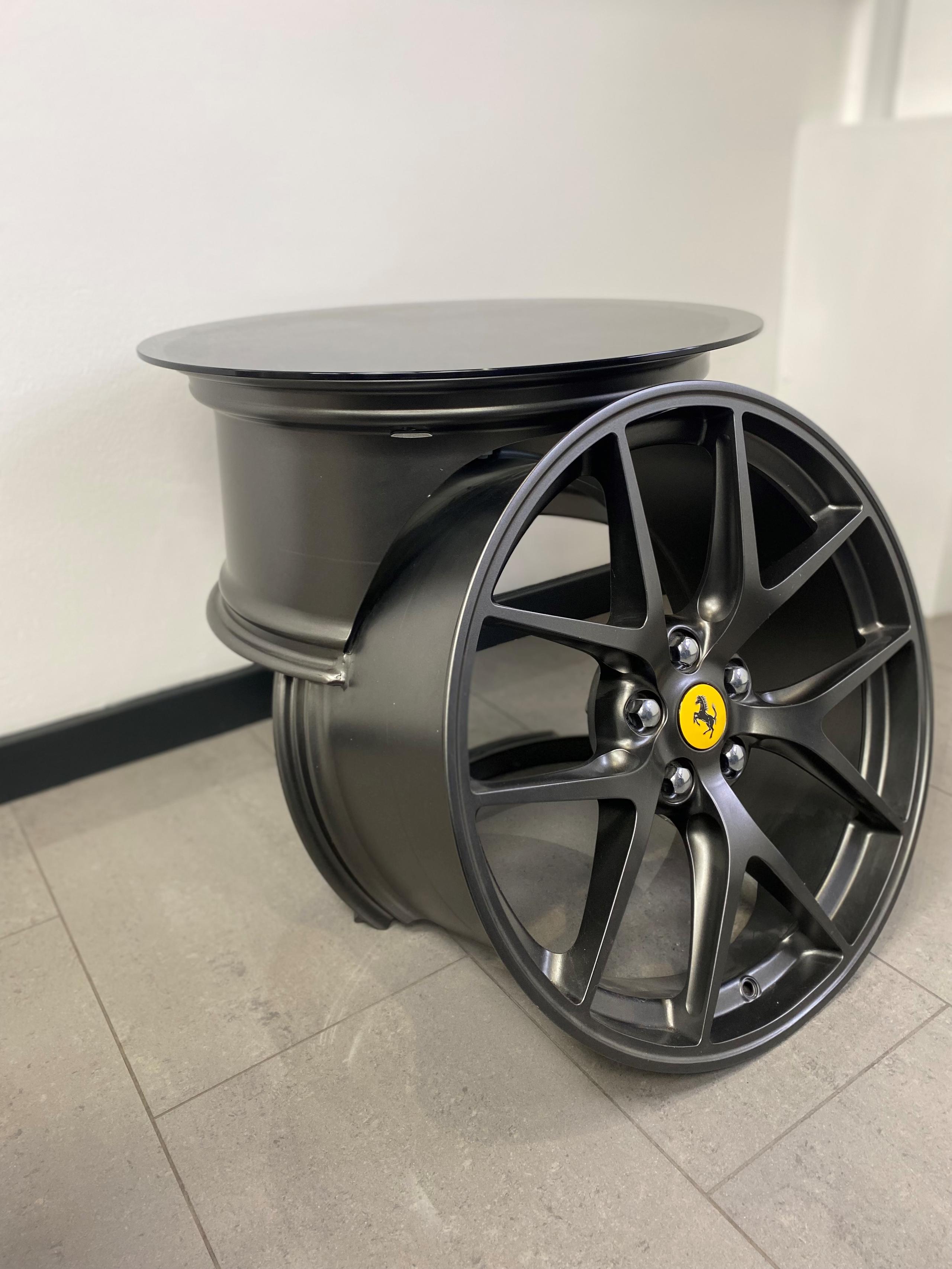 Custom Ferrari Alloy Side Table