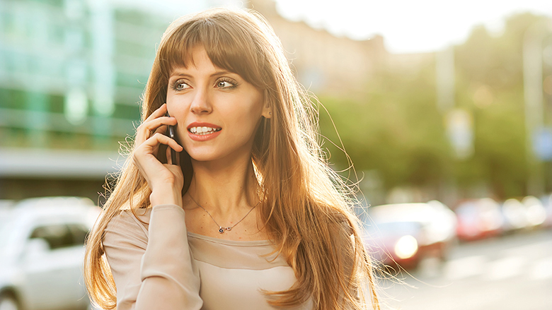 Woman talking on mobile phone
