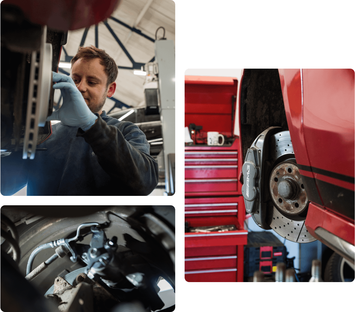 Brakes being serviced